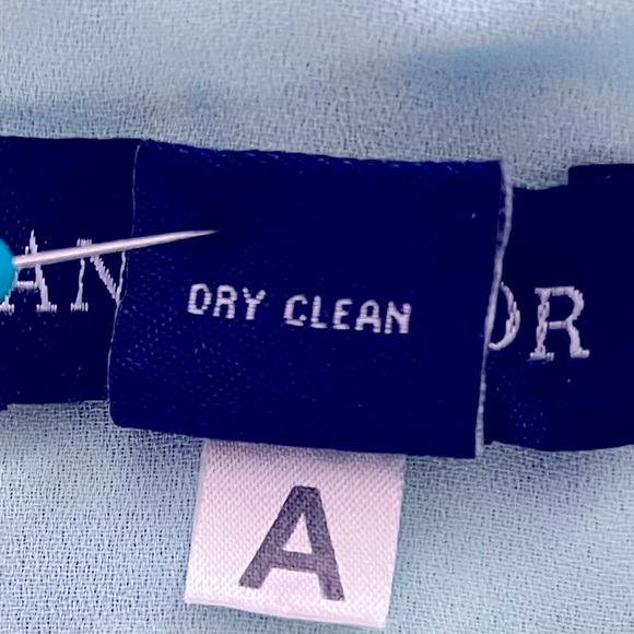 Ann Taylor Blue Silk Chiffon Tie-Back Sleeveless Blouse with Empire Waist - Picture 15 of 15